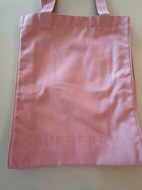 New Burberry Tote, Canvas  - Pink, 16"x12.5"x3.5".
